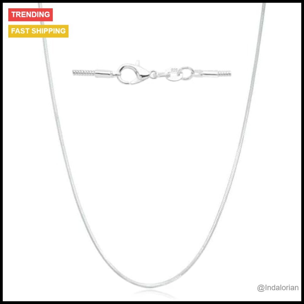 925 Sterling Silver Chain Necklace 16-24 Inch Lobster Clasp - Picture 2 of 6